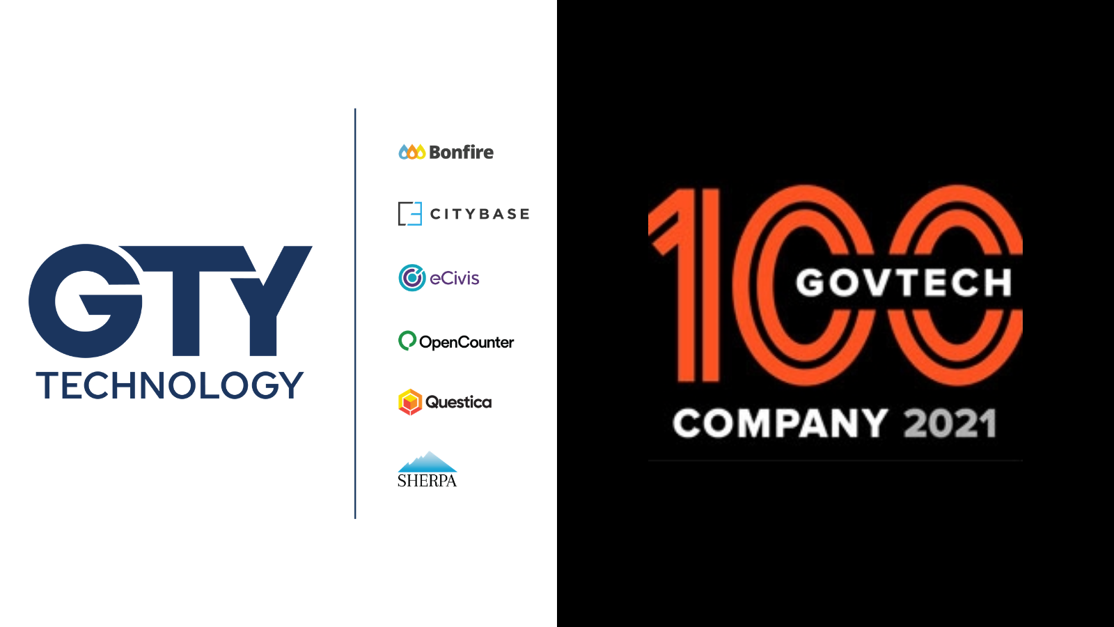 GTY Technology - Bonfire - CityBase - eCivis -OpenCounter - Questica - Sherpa - GovTech 100 Company 2021