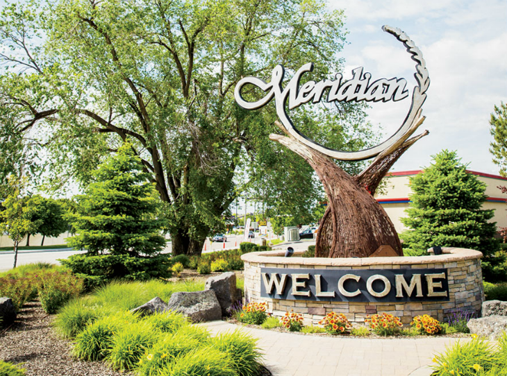 Meridian welcome sign